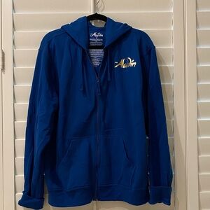 Disney Aladdin Royal Blue Zip Hoodie with Gold Script